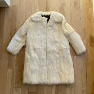 Vintage Beige Valentine Furs Coat Real Fur Jacket Small